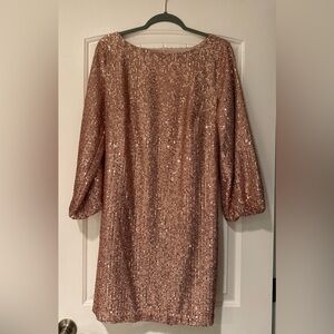 LOFT Sequin Long Sleeve Dress